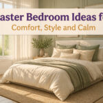 A master bedroom featuring a bed, nightstands, and decorative accessories.