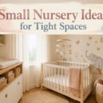 A small nursery with a mini crib and storage bins.